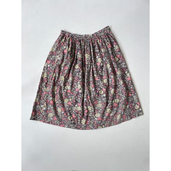 Vtg 70's Full Pleated Floral Midi Skirt Sz 16 CENTURY OF BOSTON Cottagecore - Picture 4 of 8